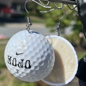 Golf ball earrings